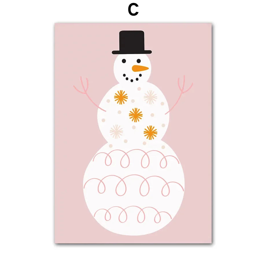 Nordic Christmas Wall Art – Santa & Tree Canvas Prints