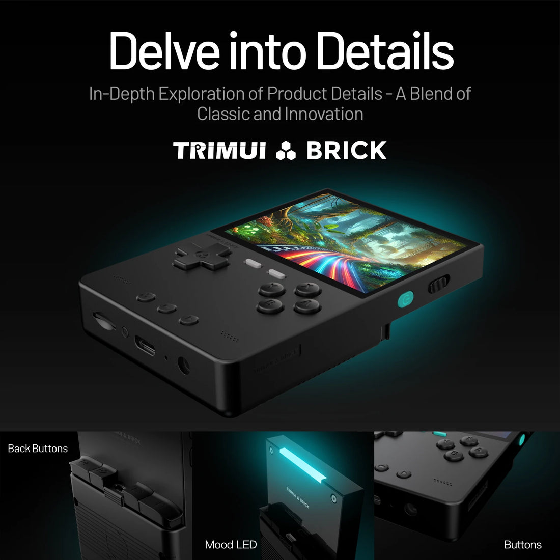 Trimui Brick Retro Handheld Console – 3.2" IPS, 1TB Expandable