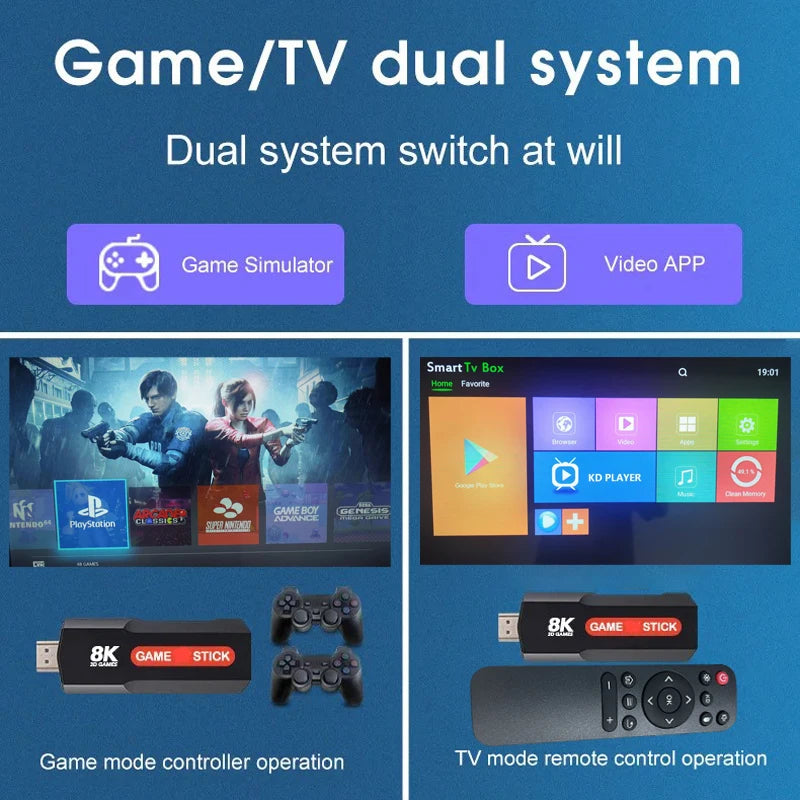 X2 Game TV Stick Console – 64GB, 10,000+ Games, 8K HD