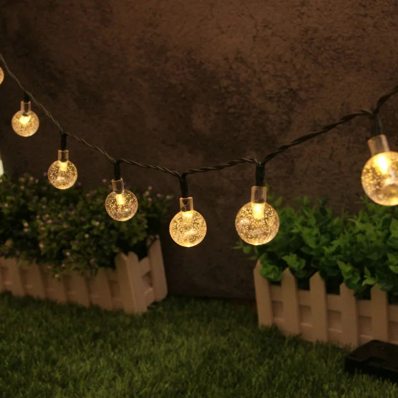 Solar Bubble Ball String Lights – Waterproof Outdoor Christmas Lamp