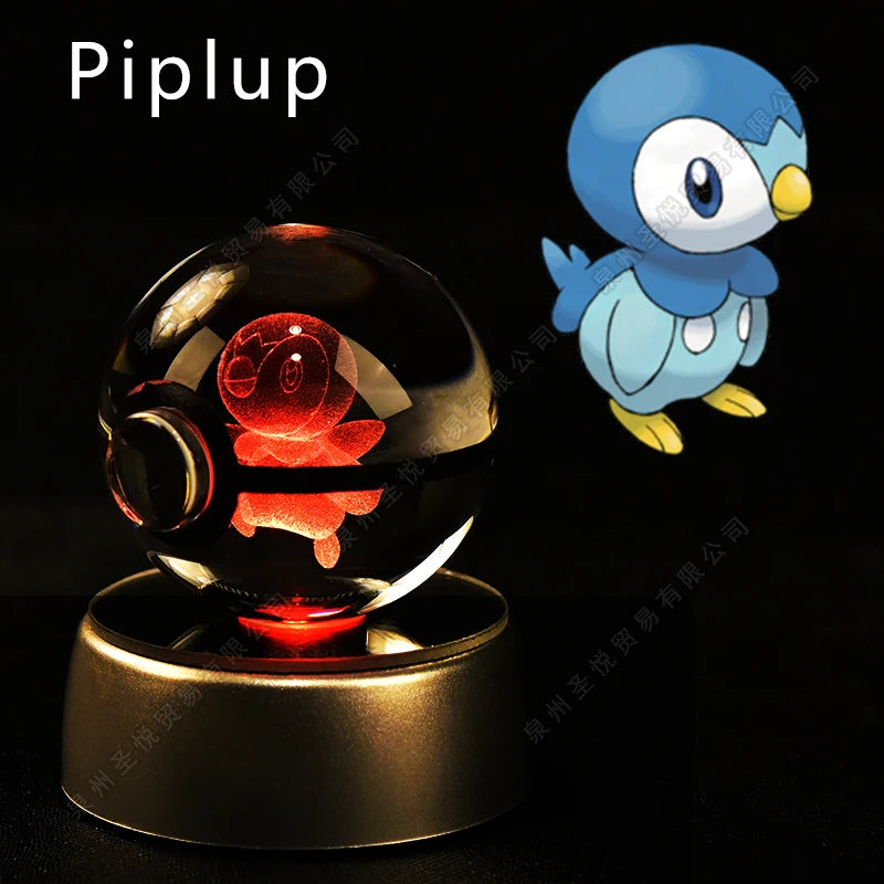 3D Pokémon Crystal Ball Lamp – Pikachu, Gengar & Mewtwo Night Light