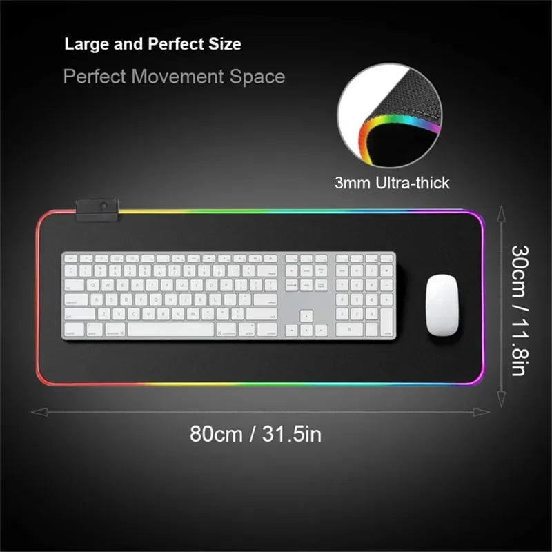 YUki Aim Gamer Keyboard Base With Backlight RGB LED Office Accessory Games Computers Diy Gaming Computer Desk Table Mouse Pad XL