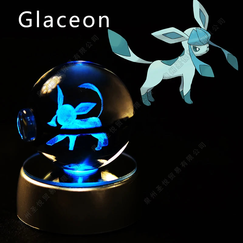 3D Pokémon Crystal Ball Lamp – Pikachu, Gengar & Mewtwo Night Light