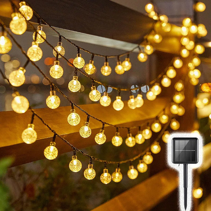 Solar Bubble Ball String Lights – Waterproof Outdoor Christmas Lamp