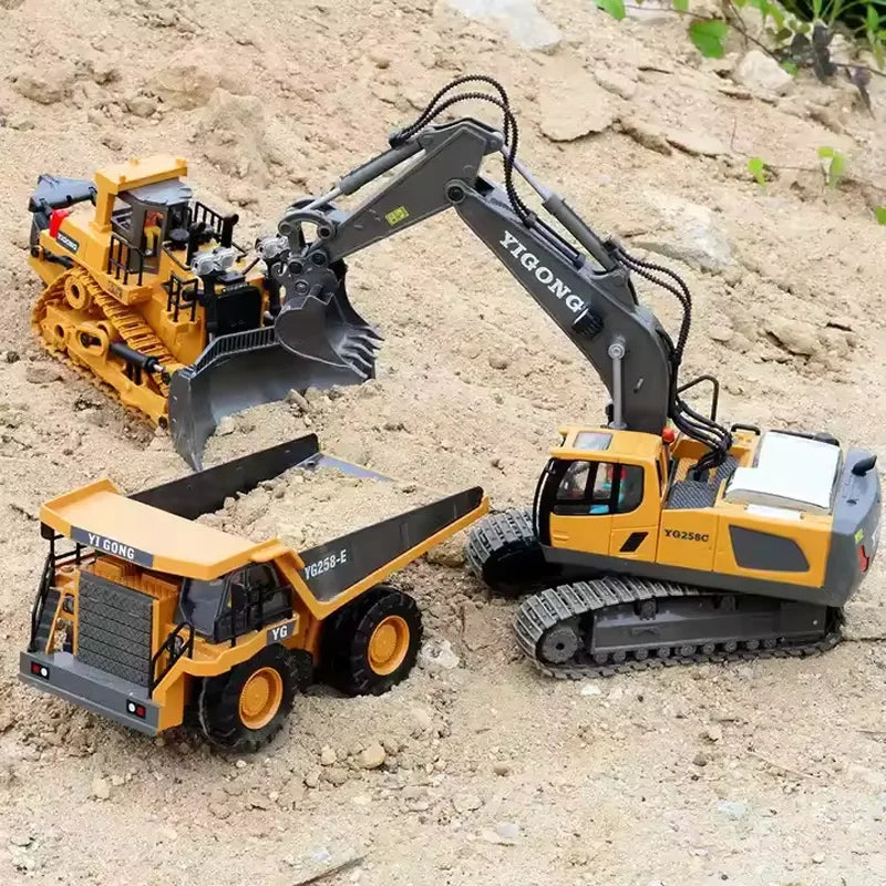 RC Car Children Toy Remote Control Car Toy Boy Radio Control Excavator Dump Truck Bulldozer Electric Grab Pushdozer Kid Toy Gift