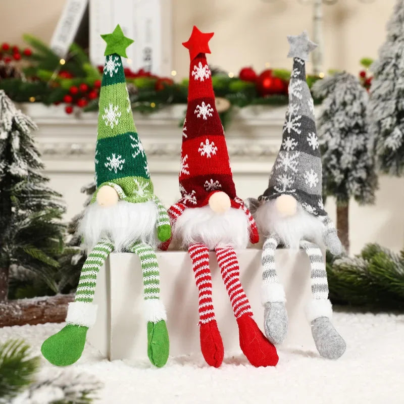 Christmas Gnome Doll Ornaments – LED Plush Tree Decorations