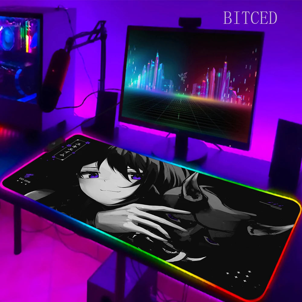 YUki Aim Gamer Keyboard Base With Backlight RGB LED Office Accessory Games Computers Diy Gaming Computer Desk Table Mouse Pad XL