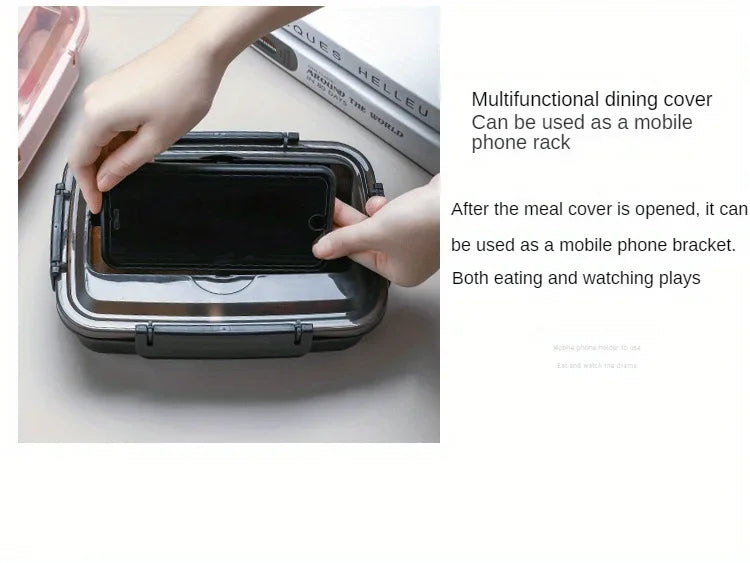 Stainless Steel Leak-Proof Lunch Box – 3/4 Compartment Bento for School & Office