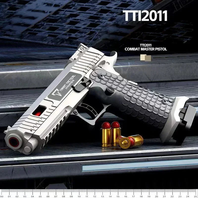 Automatic Continuous Shell Ejection 2011 Pistol Decompression Radish Gun Empty Hanging Revolver Toy Gun Boys Gift