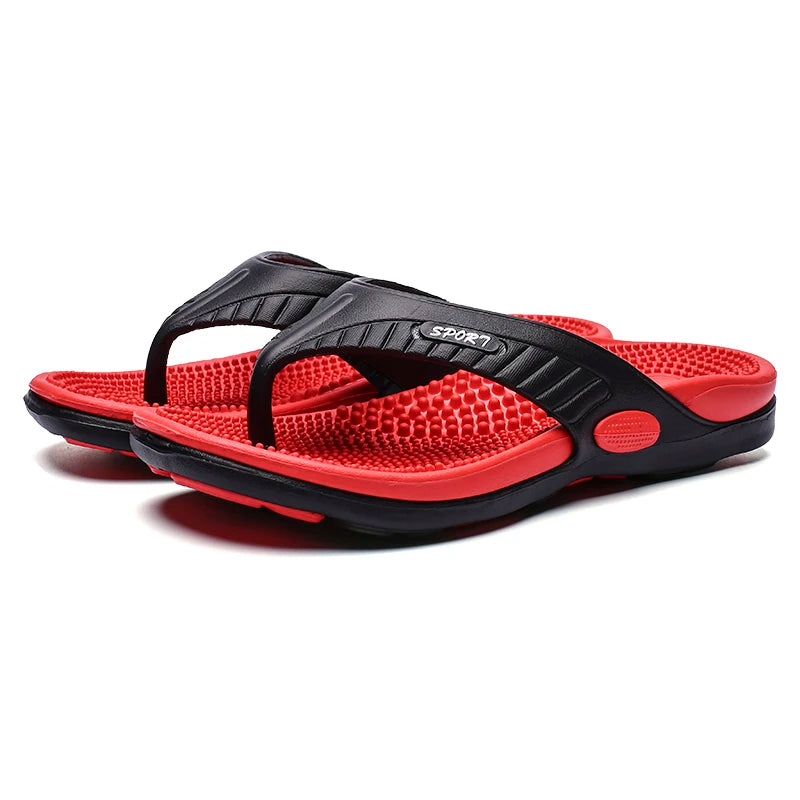 Men Massage Flip Flops EVA Slippers Summer Breathable Beach Shoes Sandals Men Flip Flops Breathable Plus Big Size Men Slipper 46