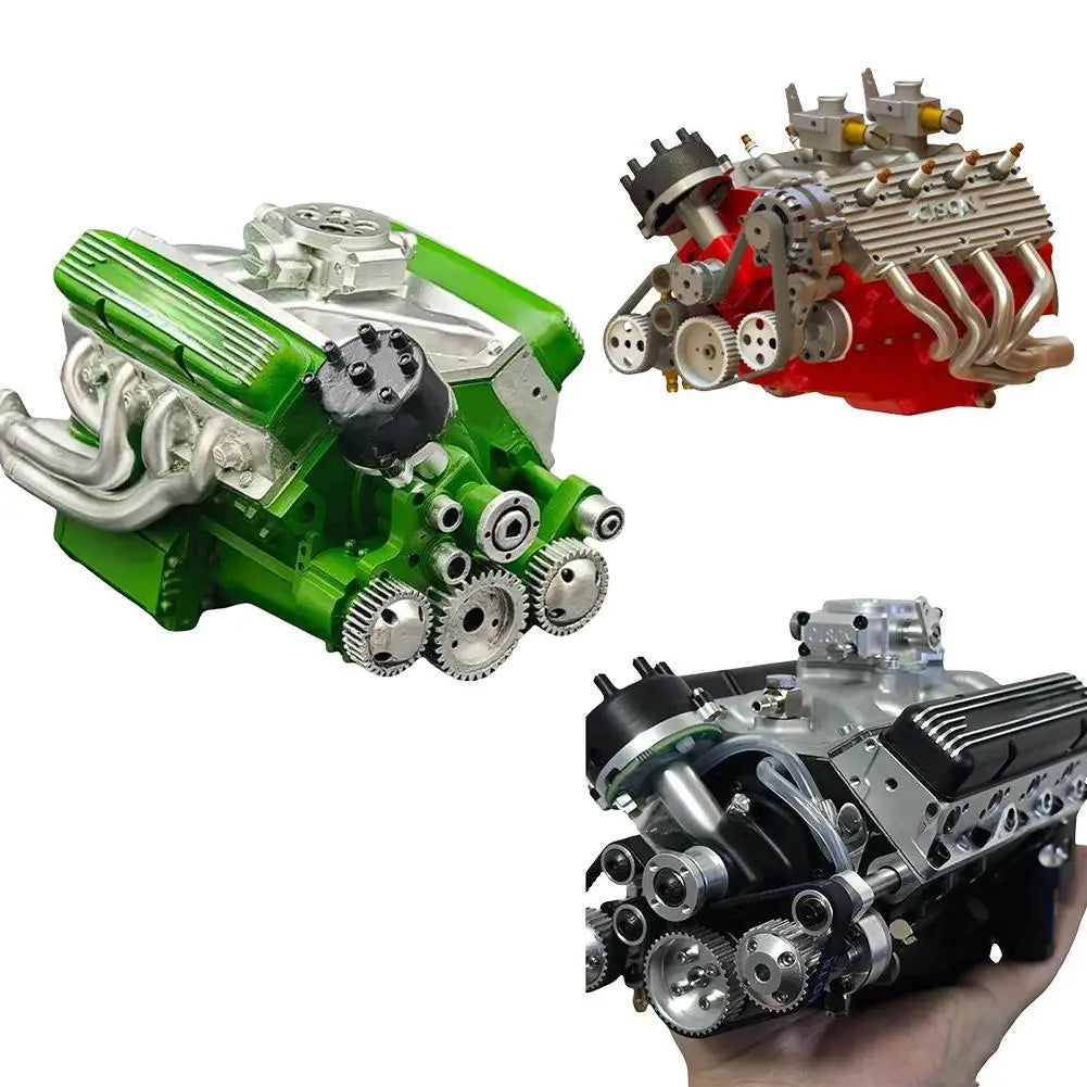 Home Decor V8 Engine Model Gasoline Gasoline Small-Block Engine Model Kits Model Engine Figurine Sculpture Craft For Desk Booksh