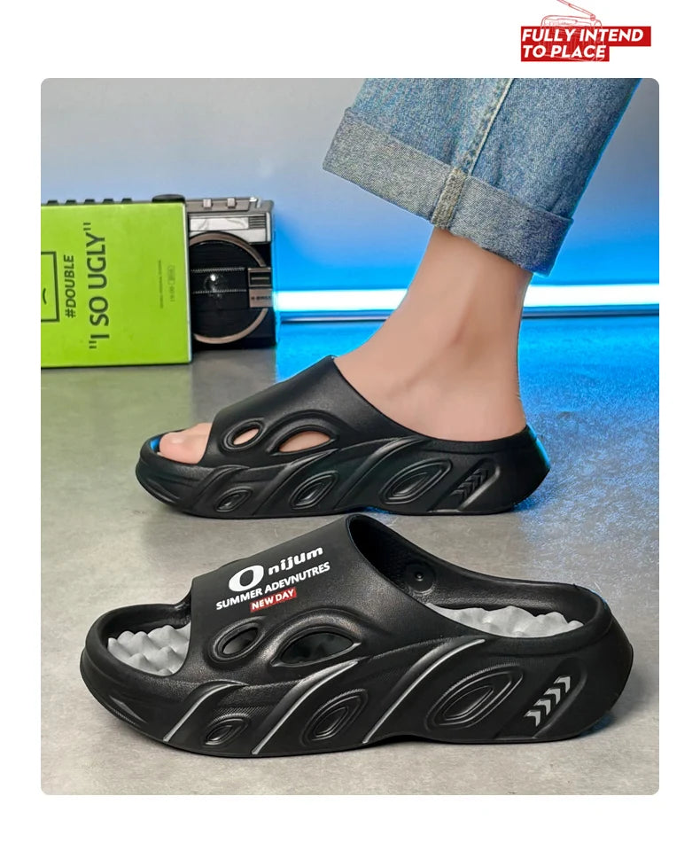 Men Summer Slippers High Quality EVA Sandals Soft Non Slip Platform Soft Slides Outdoor Beach Shoes Unisex Design Slippers