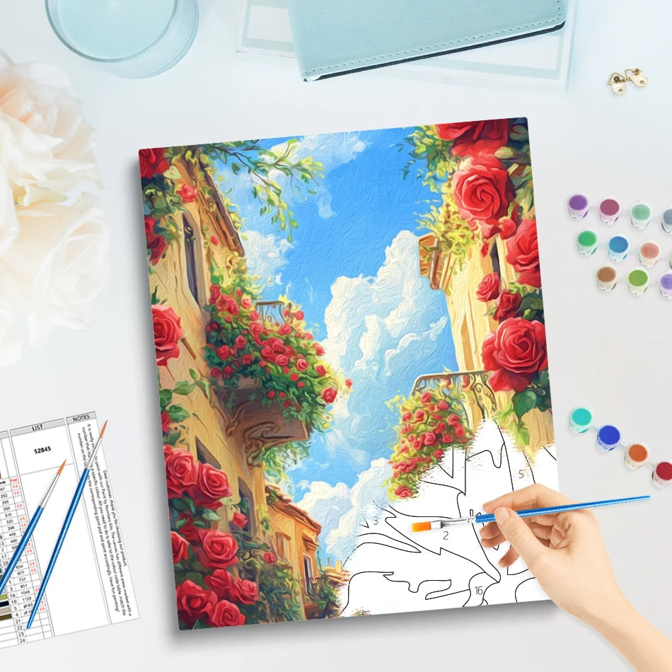 GATYZTORY Paint By Numbers – Flower Scenery Oil Painting Kit