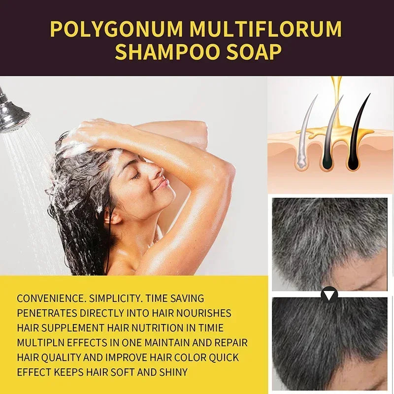 500ml Natural Herbal Hair Dye Shampoo 3 in 1 Change Hair Color Gray Hair to Dark Brown Black Deep Nourishing Fashion Hair Care