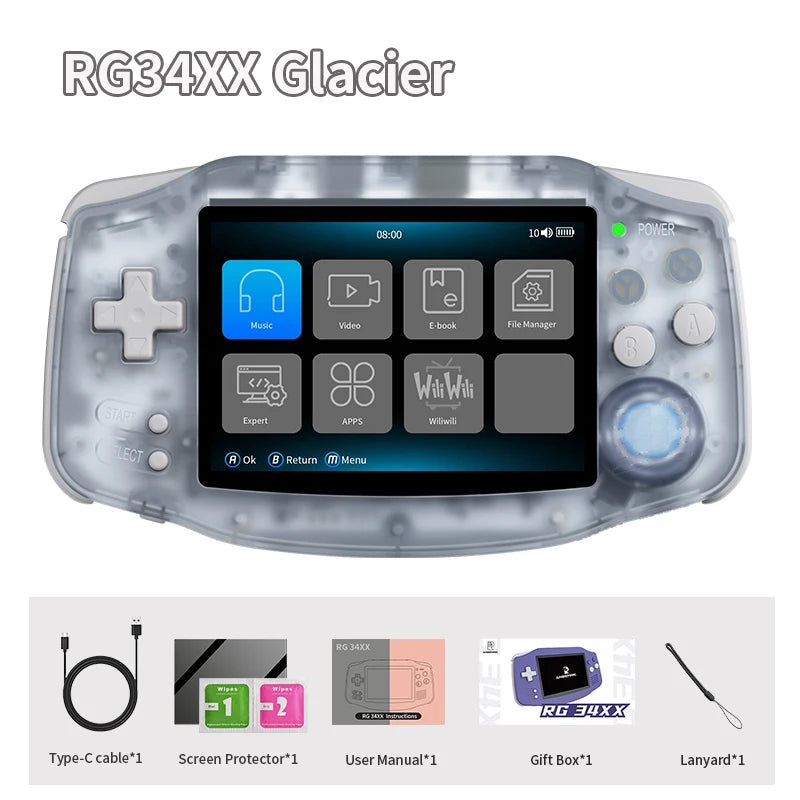 ANBERNIC RG34XX Retro Handheld – 3.4" IPS, WiFi & Bluetooth