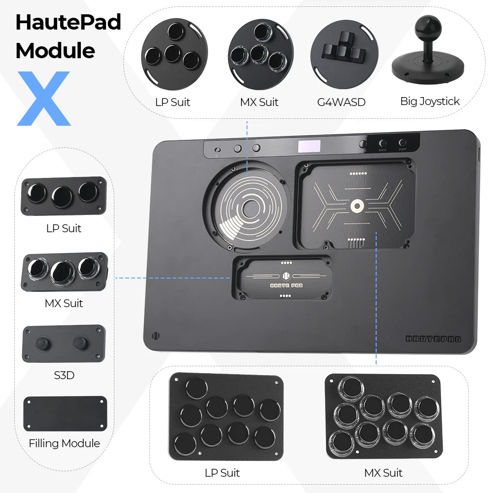Haute42 HautePad X Leverless Fightstick – RGB Hitbox Controller