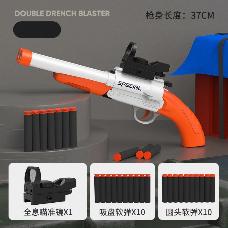 S686 Double-Barrel Airsoft Launcher – Dual Soft-Bullet Toy Rifle