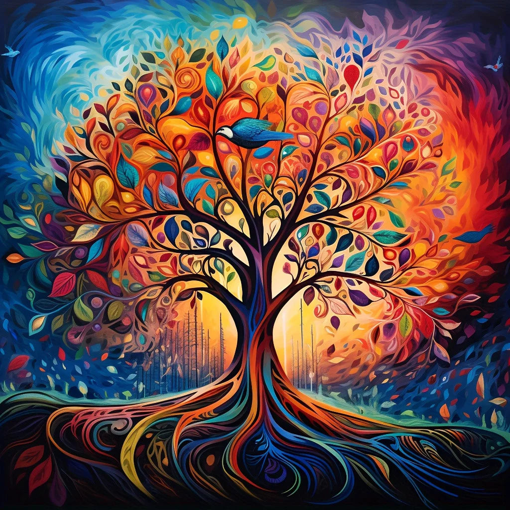 HUACAN Paint By Numbers – Tree of Life Canvas Kit for Adults