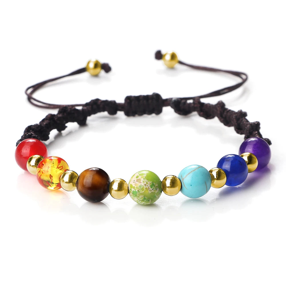 Reiki 7 Chakra Bracelet – Natural Stone Yoga Healing Jewelry
