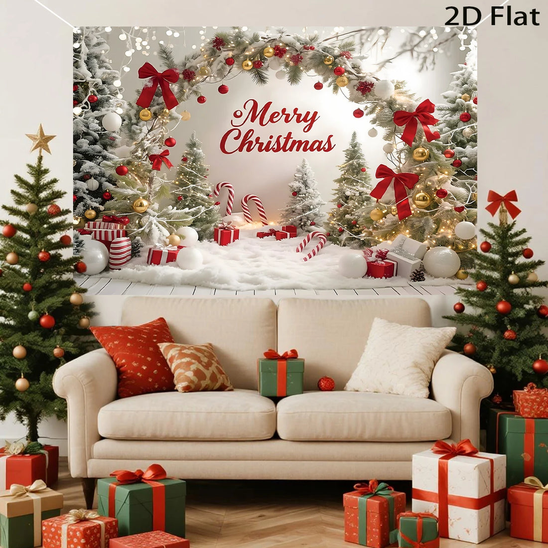 Christmas Tree Backdrop – Merry Christmas Photo Background