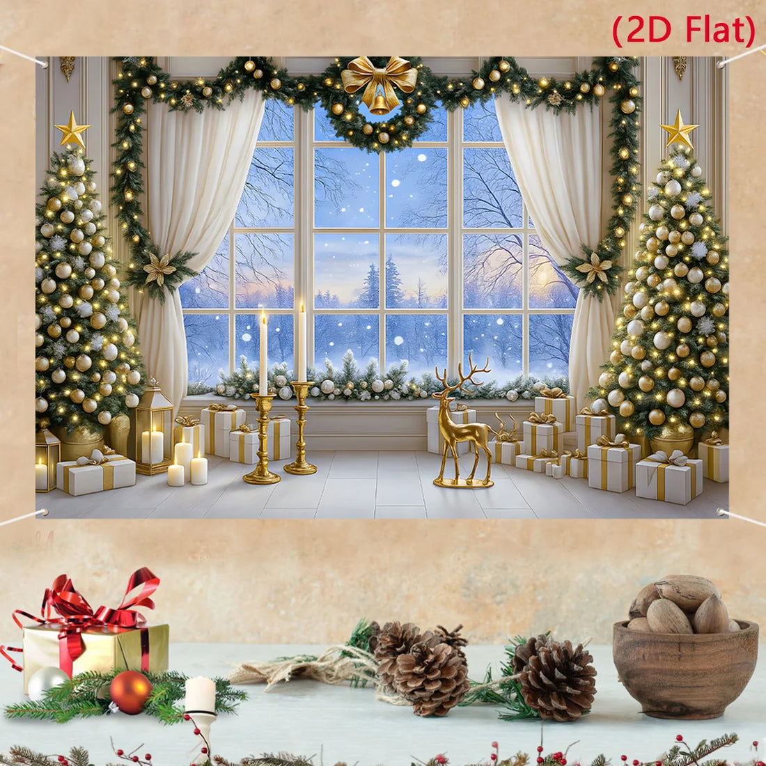 Christmas Tree Backdrop – Merry Christmas Photo Background