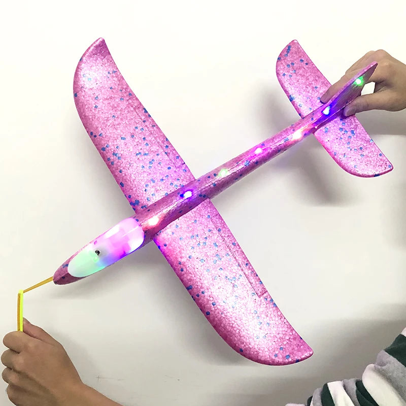 33/50CM Big Flash Glider Foam Plane Hand Throw Light Inertial AirPlane Outdoor Launch Fun of Kids Toys for Children Boys Gift