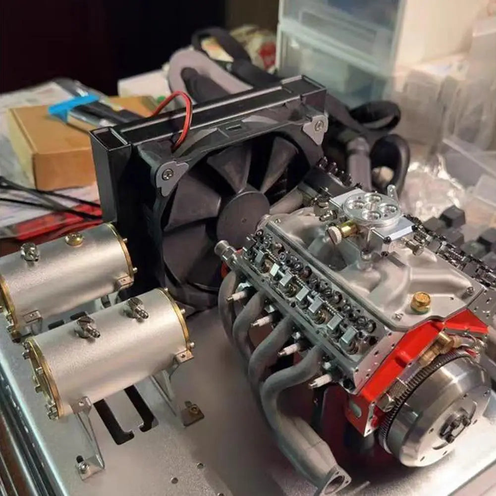 Home Decor V8 Engine Model Gasoline Gasoline Small-Block Engine Model Kits Model Engine Figurine Sculpture Craft For Desk Booksh