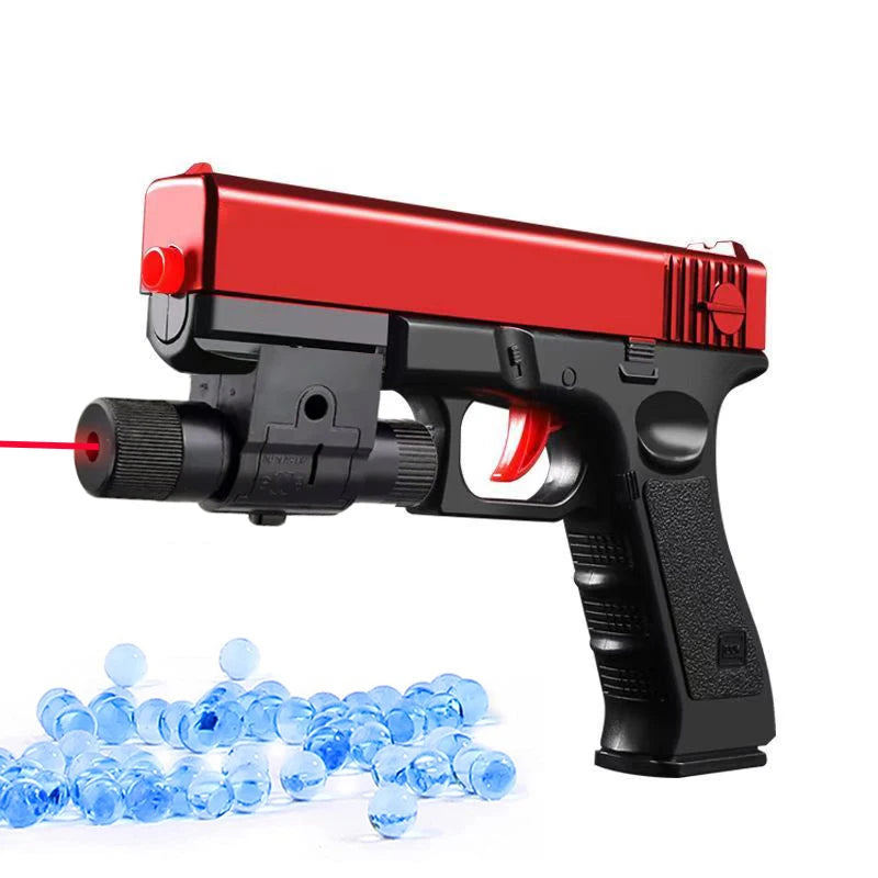 Manual G17 Gel Toy Gun With Laser Soft Bullet Airsoft Pistol Outdoor Sports CS Game Weapon for Children Gift