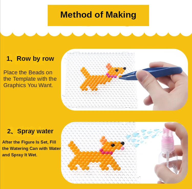 1000PCS Water Spray Magic Beads Set – DIY Puzzle Craft Toy