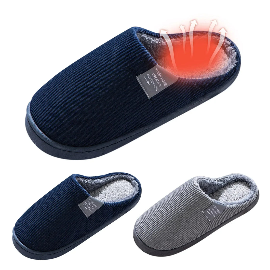 NEW Women's Men's Casual Thick Soft Bottom Home Slippers Household Plush Slippers Anti-slip Thermal Slippers Indoor Winter Flats