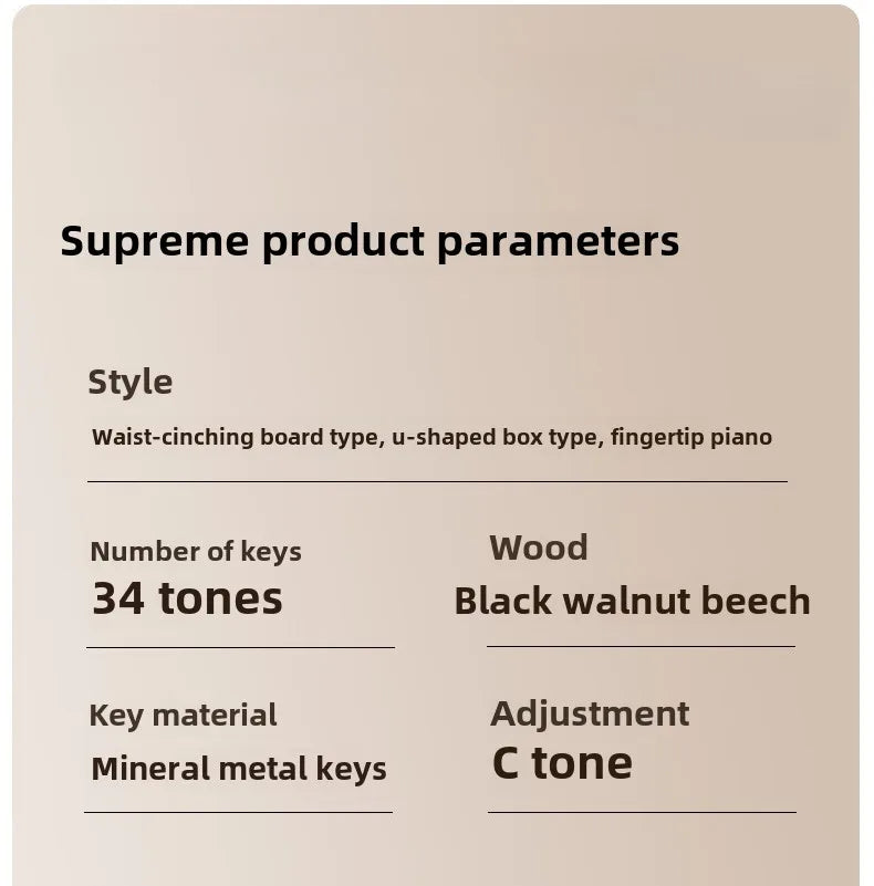 34-Tone Wooden Kalimba – Thumb Piano for Meditation & Healing