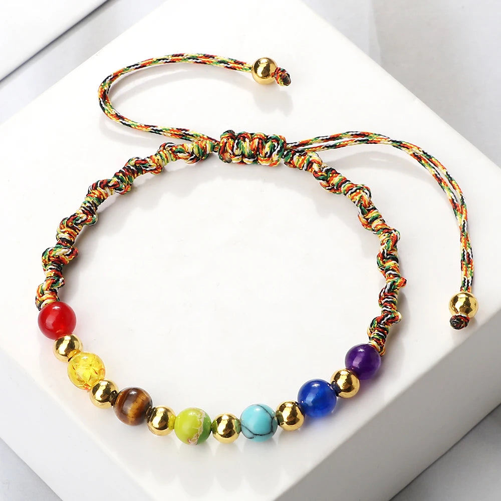 Reiki 7 Chakra Bracelet – Natural Stone Yoga Healing Jewelry