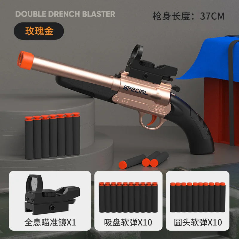 S686 Double-Barrel Airsoft Launcher – Dual Soft-Bullet Toy Rifle