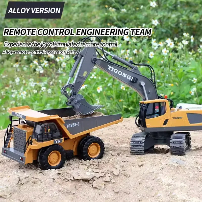 RC Car Children Toy Remote Control Car Toy Boy Radio Control Excavator Dump Truck Bulldozer Electric Grab Pushdozer Kid Toy Gift