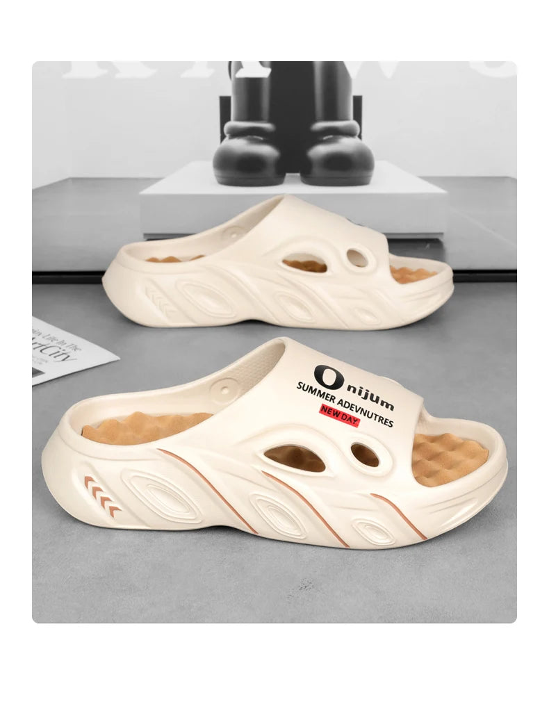 Men Summer Slippers High Quality EVA Sandals Soft Non Slip Platform Soft Slides Outdoor Beach Shoes Unisex Design Slippers