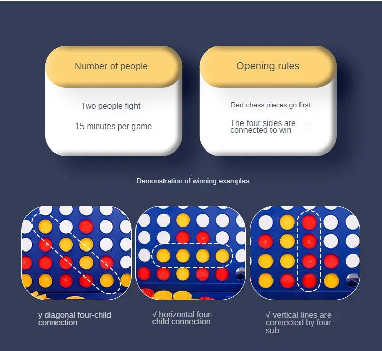 4-in-a-Row Connect Board Game – Classic Family Strategy Toy