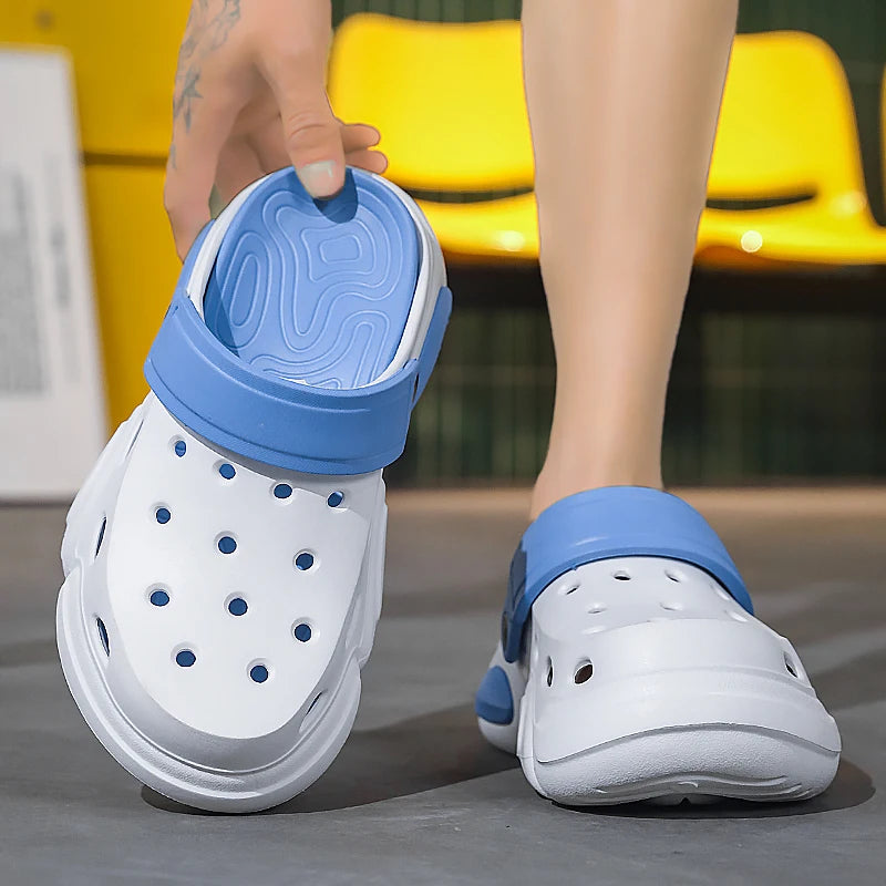 Summer Men's Thick-Soled Non-Slip Breathable Toe-Cap Sandals Casual Beach Slippers