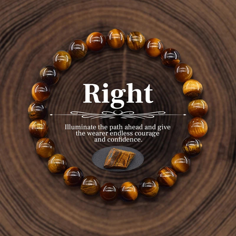 Natural Stone Bracelet – Amethyst, Quartz, Agate & Tiger Eye