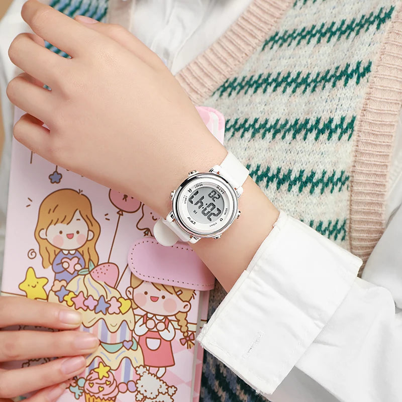 Waterproof Alarm Student Watches Boys Girls Lady Sport Watch Colorful Led Digital Wristwatches