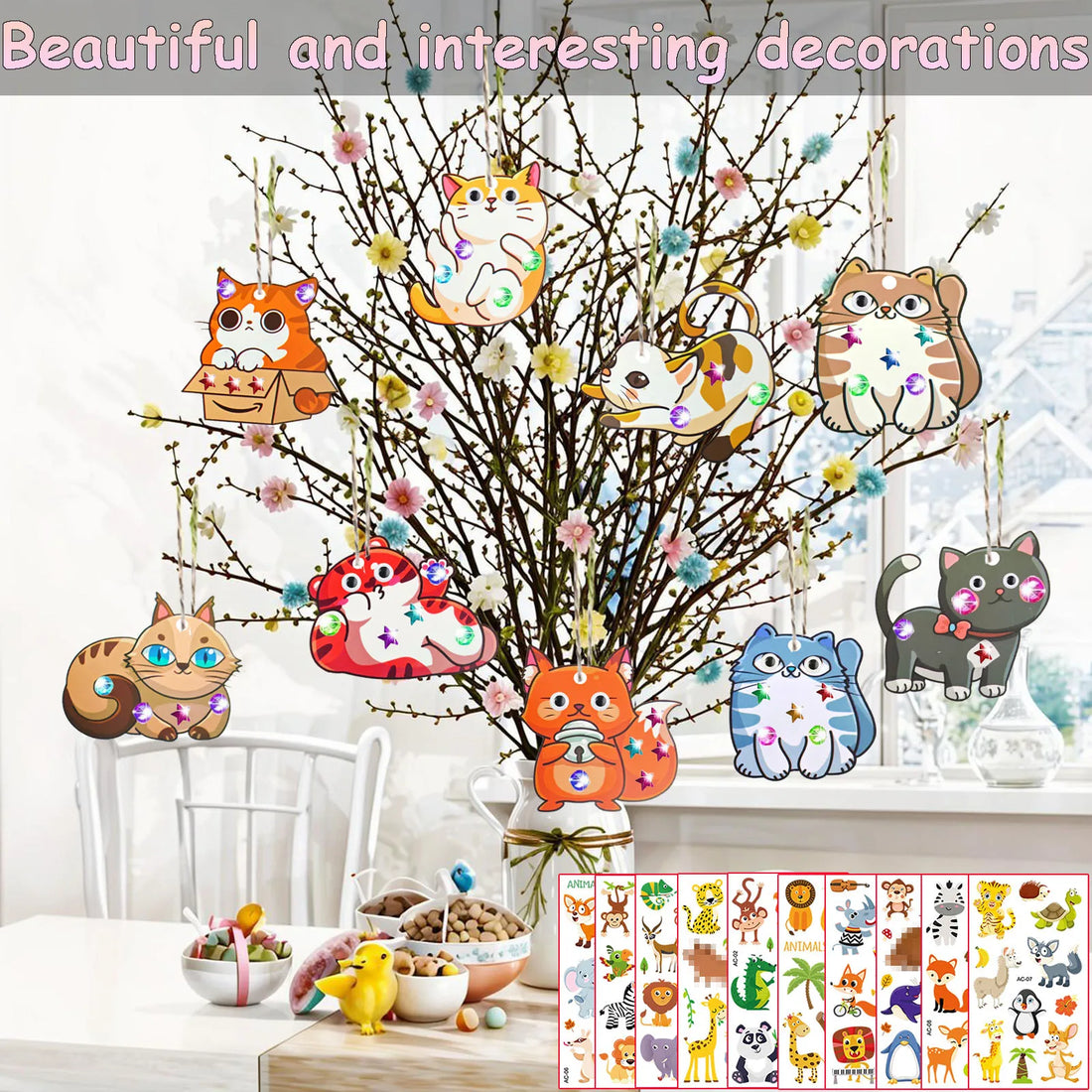 290PCS Wooden Cat Painting Kit – DIY Handcraft & Decoration Set