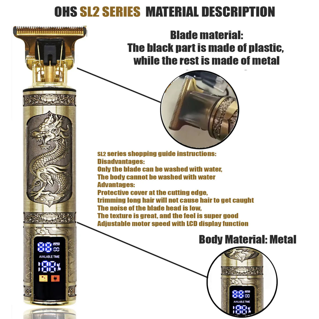 T9 Hair Clipper – 0mm Electric Beard & Body Hair Trimmer for Men