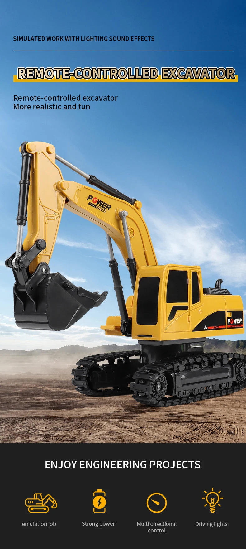 ZWN 2.4G Remote Control Excavator Dump Truck RC Model Car Toy Professional Alloy Plastic Simulation Construction Vehicle for Kid