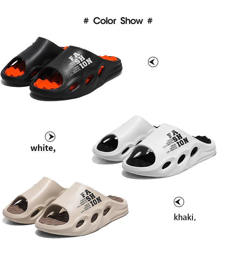Men Fashion Massage Slippers Indoor/Outdoor Sandals Beach Flip Flop Thick Sole Male Slides Summer Non-Slip Men Shower Slippers