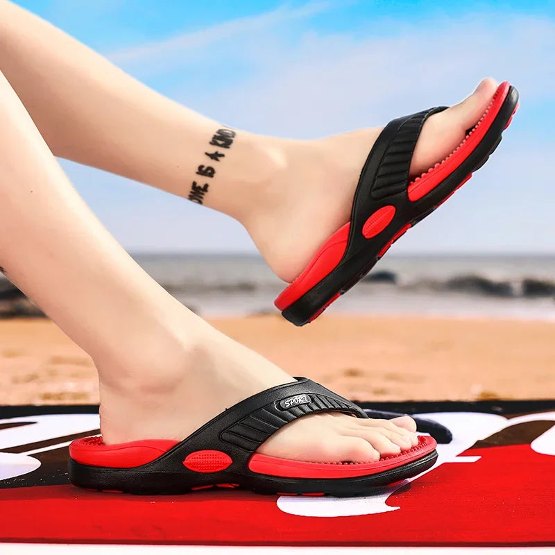 Massage Flip Flops for Men Summer Breathable Beach Shoes Sandals 46 Men Luxury Flip Flops Breathable Plus Big Size Men Slippers