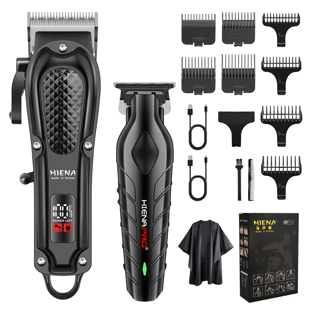 hiena Finish Machine Electric Professional Electric Hair Clippers Beard Clipper Rechargeable Men's Shaver Hair Trimmer Kit