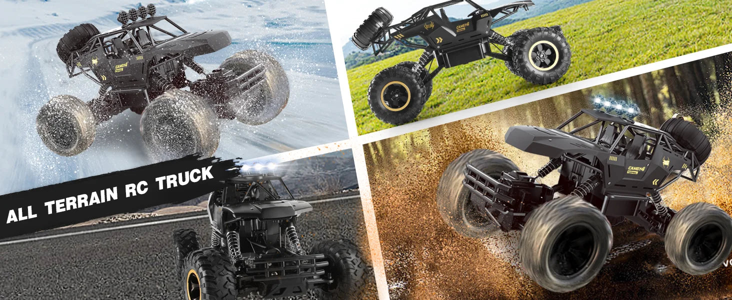 4WD 1:12/16 Scale All Terrain RC Car 20KM/H High Speed Electric Vehicle Remote Control Off-Road Truck LED HeadLight Gifts Adults