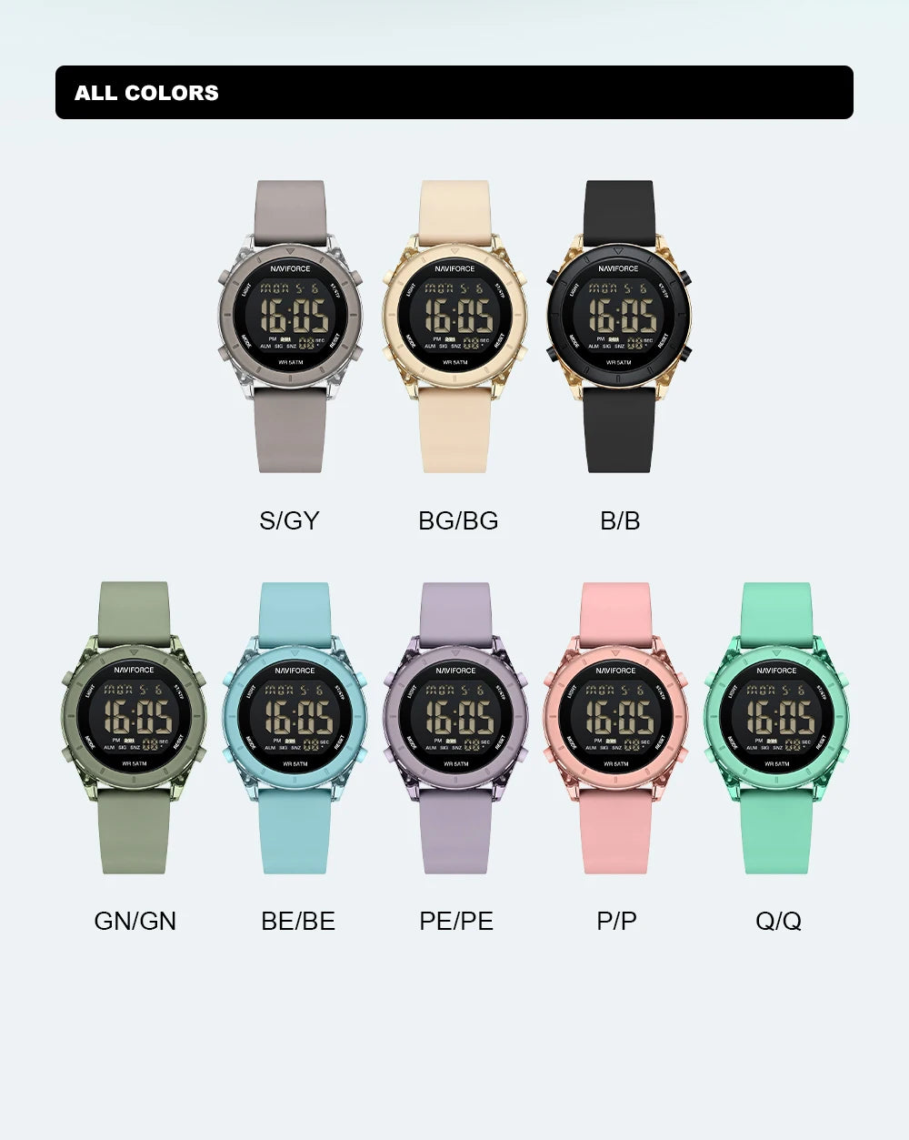 NAVIFORCE Comfortable Silicone Woman watch Waterproof LCD Display Clock Ladies Fashion Sport Electronic Wristwatches Reloj Mujer