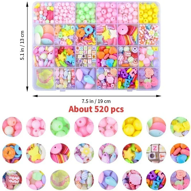 DIY Beaded Jewelry Set – 24 Grid Spacer Beads Kit for Girls