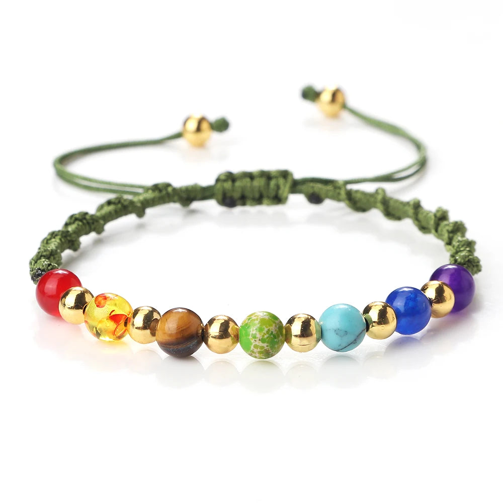 Reiki 7 Chakra Bracelet – Natural Stone Yoga Healing Jewelry