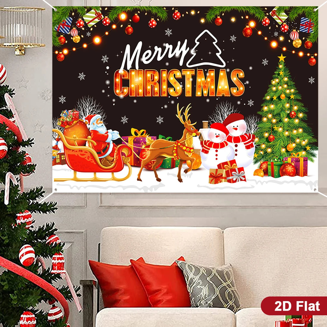 Christmas Tree Backdrop – Merry Christmas Photo Background